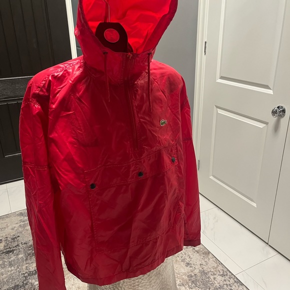 Vintage Lacoste best colour red size medium windbreaker hooded rare find💦💧fall - Picture 5 of 17